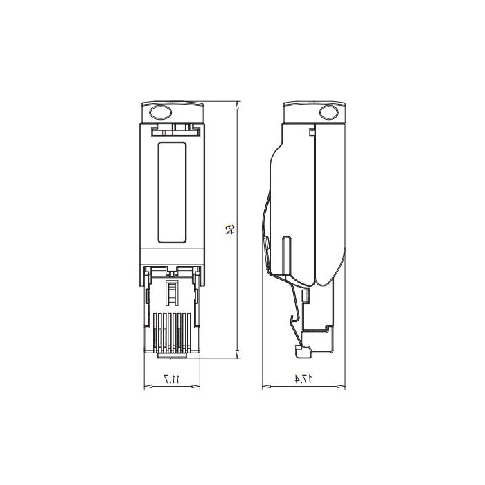  RJ45 male straight, insulation piercing connection technology, Ethernet Cat.6a 10Gbps, metal shield, 0CF181 